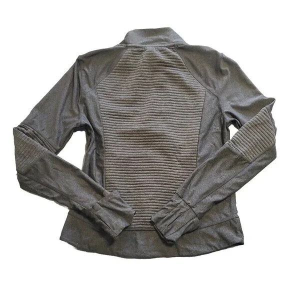 Mondetta Meduim Jacket Lightweight Zipoed Gray Textured Pockets Womens - Picture 2 of 16